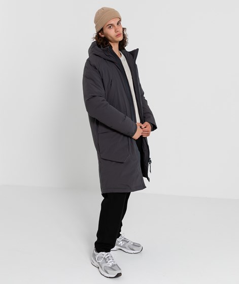 REVOLUTION Long Tech Parka Raglan Mantel Grau