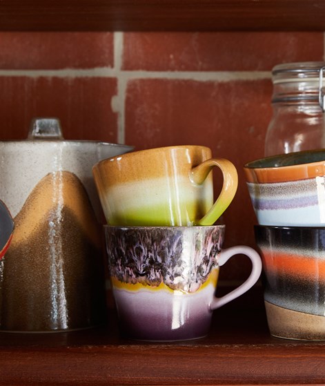 HKLIVING 70s Ceramics: Cappuccino Tasse mehrfarbig