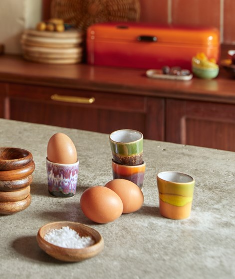 HKLIVING 70s Ceramics Eierbecher 4er Set mehrfarbig