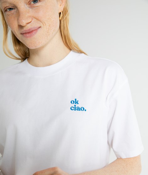 KAUF DICH GLÜCKLICH T-Shirt Ok Ciao Weiß aus Bio-Baumwolle