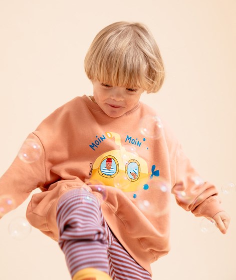 KAUF DICH GLÜCKLICH KIDS Sweater Orange/Rosa aus Bio-Baumwolle
