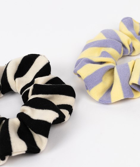 EBBA Scrunchie Schwarz und Wei gestreift