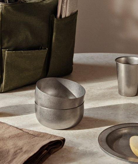 FERM LIVING Tumbled Schale silber