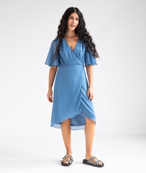 VILA VIRilla V-Neck 2/4 Short Kleid Blau