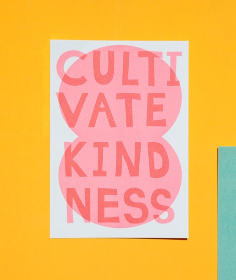 KAUF DICH GLCKLICH Mini Poster A5 Cultivate Kindness mehrfarbig