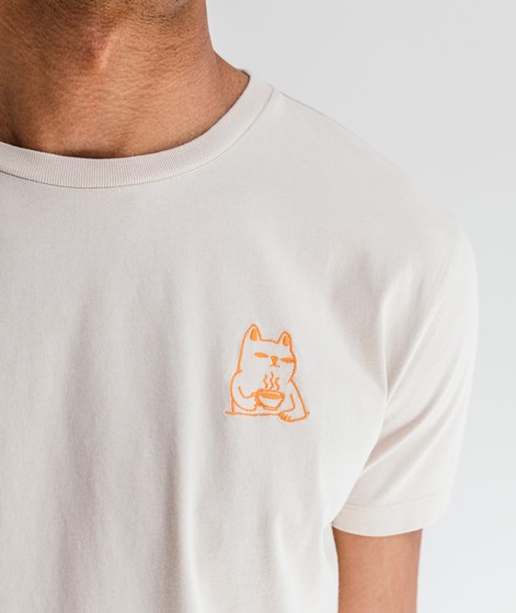KAUF DICH GLCKLICH T-Shirt Kaffee Katze Beige