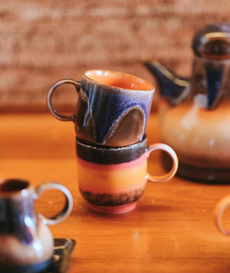 HKLIVING 70s Ceramics: Caf Tasse Arabica mehrfarbig