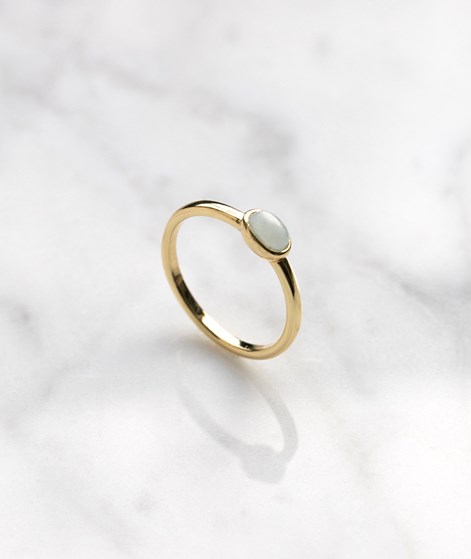 KAUF DICH GLCKLICH Ovaler Stein Ring Gold