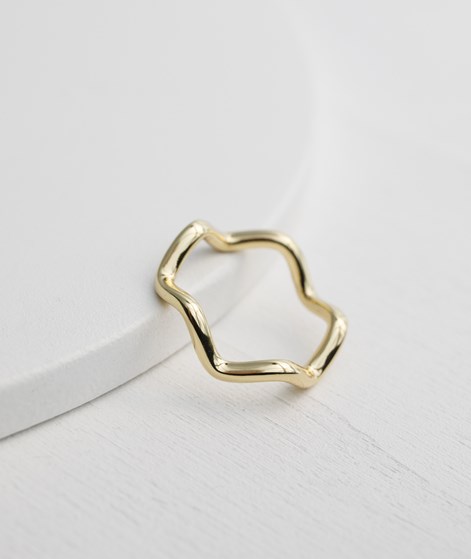 KAUF DICH GLCKLICH Ring Wellenform Gold