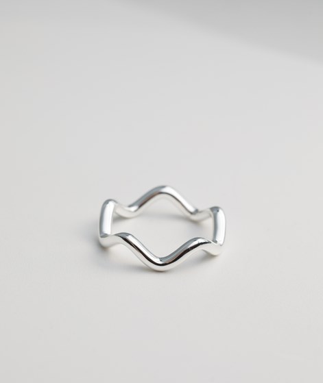 KAUF DICH GLCKLICH Wellenform Ring Silber