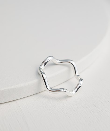 KAUF DICH GLCKLICH Wellenform Ring Silber