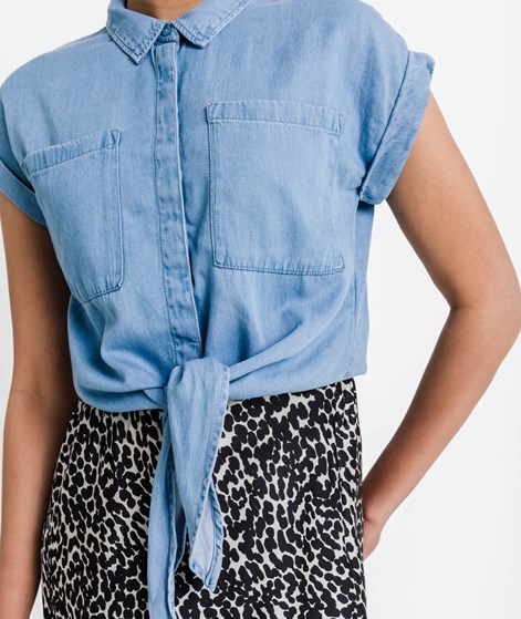 VILA VINea Tie Bluse Blau