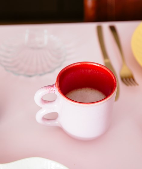 KAUF DICH GLCKLICH Mug rosa rot