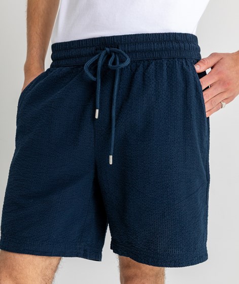 NOWADAYS Seersucker Shorts Blau