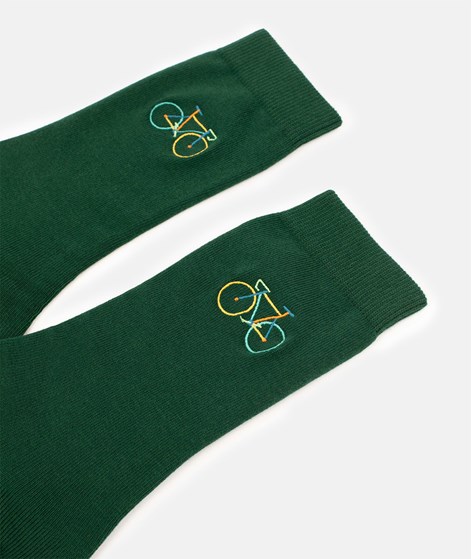 KAUF DICH GLCKLICH Socke Fahrrad Dunkelgrn (Gr. 41-46) aus Bio-Baumwolle