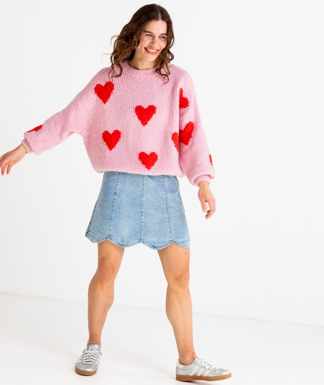YAS YASScallop Short Denim Rock Blau