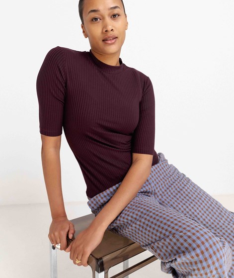 JAN N JUNE Nina Rib T-Shirt Rot