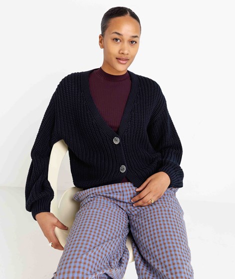 JAN N JUNE Lena Chunky Cardigan Blau