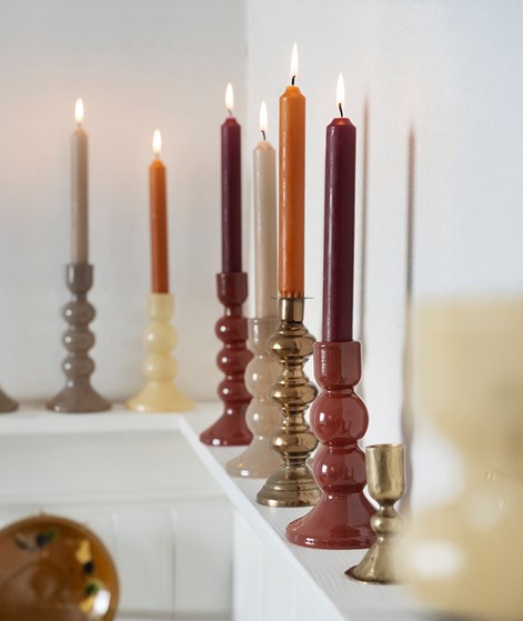 MADAM STOLTZ Glas Kerzenhalter Rot
