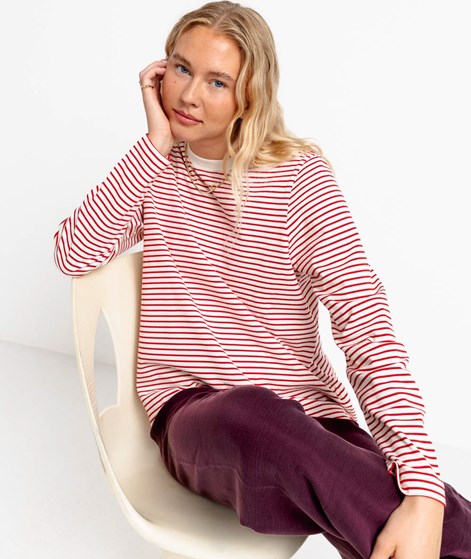 DARIADEH Rana Striped Longsleeve Creme Rot