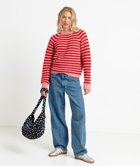 KAUF DICH GLCKLICH Pullover gestreift Rosa Rot