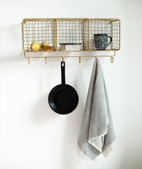 MADAM STOLTZ Hanging Shelf w/ Hooks