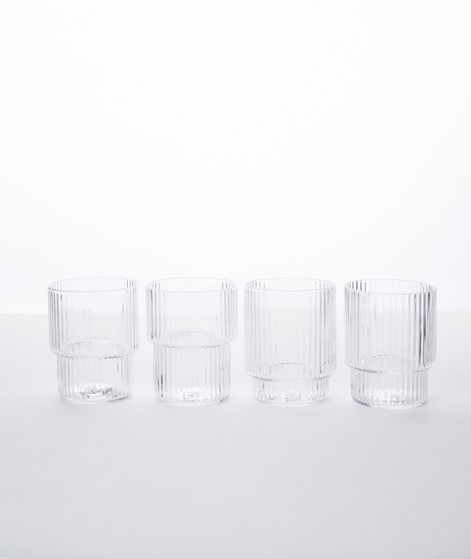 FERM LIVING Ripple Glas 4-er Set Klein ( 5) farblos