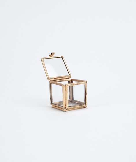 MADAM STOLTZ Quadratic Glass Box gold