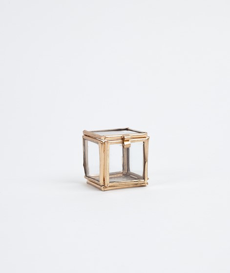 MADAM STOLTZ Quadratic Glass Box gold