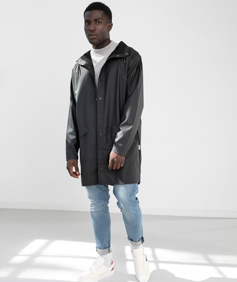 RAINS Long Jacket schwarz