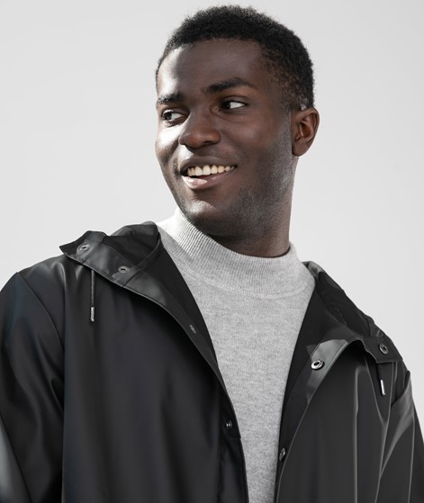 RAINS Long Jacket schwarz