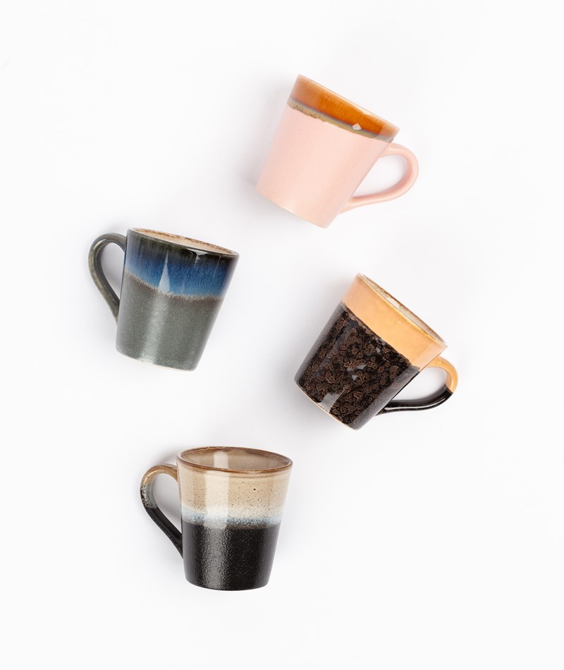 HKLIVING 4er Set 70`s Espresso Mugs