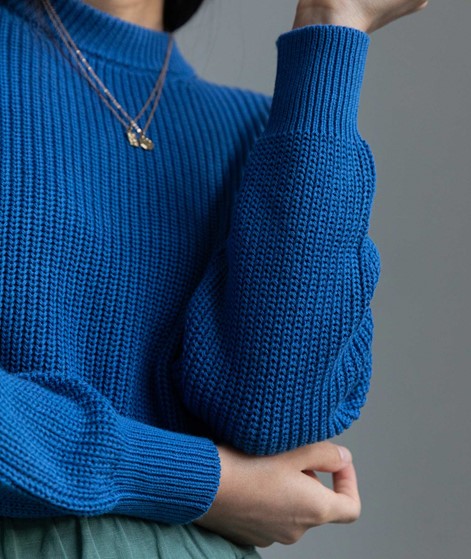 KAUF DICH GLÜCKLICH Pullover blau aus Bio-Baumwolle