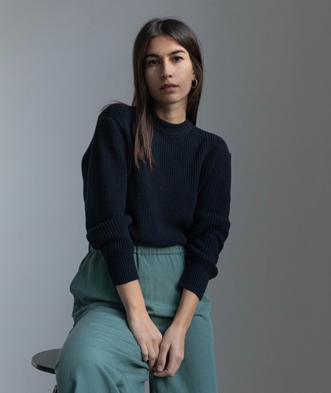 KAUF DICH GLCKLICH Pullover dunkelblau aus Bio-Baumwolle
