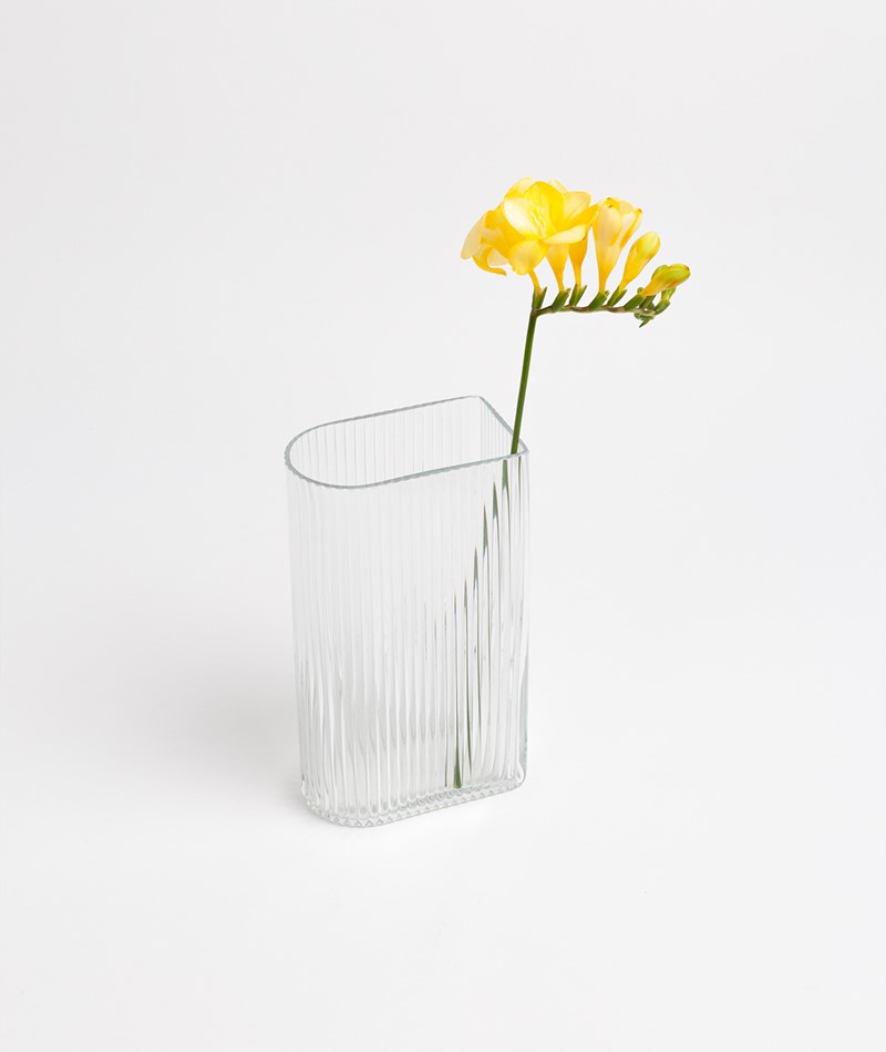 HKLIVING Clear Ribbed Vase
