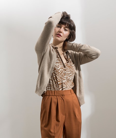 VILA VIRil Kurzer Strickcardigan beige