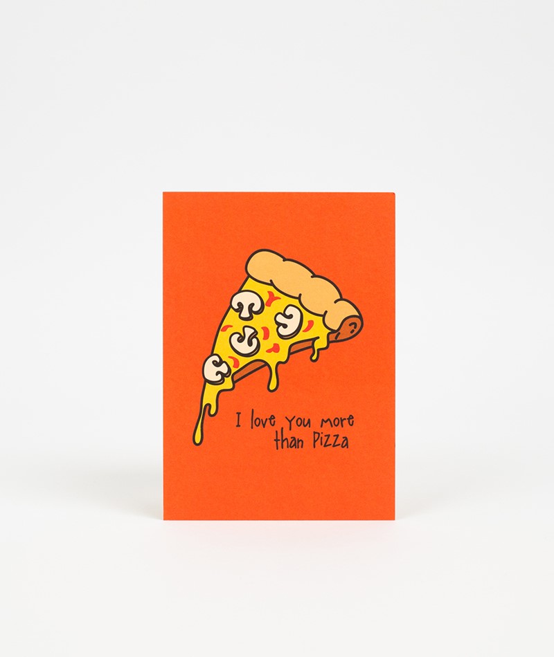 KAUF DICH GLÜCKLICH Postkarte Pizza