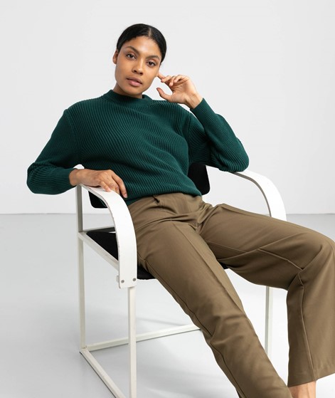 KAUF DICH GLCKLICH Strickpullover grn aus Bio-Baumwolle