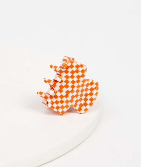 EBBA Haarclip orange kariert