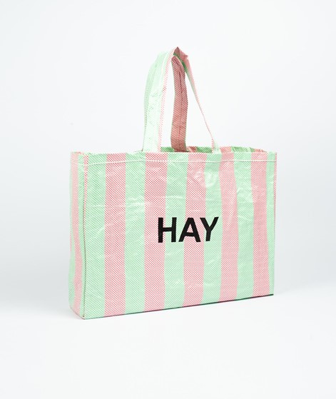 HAY Candy Stripe Shopper green and red