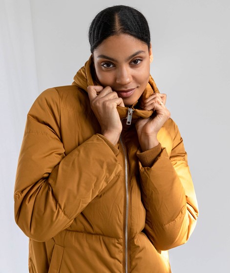 YAS YASPuffa Long Down Mantel braun