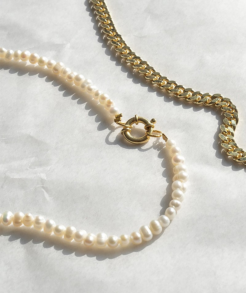 FLAWED Classic Pearl Kette gold