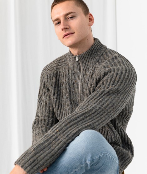 NOWADAYS Cosy Donegal Pullover braun