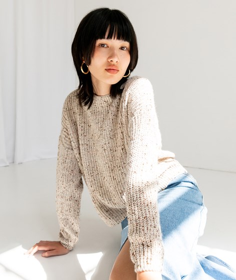 KAUF DICH GLCKLICH Strickpullover creme