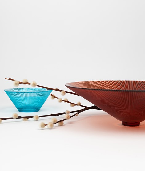 HBSCH Glas Schale orange/blau