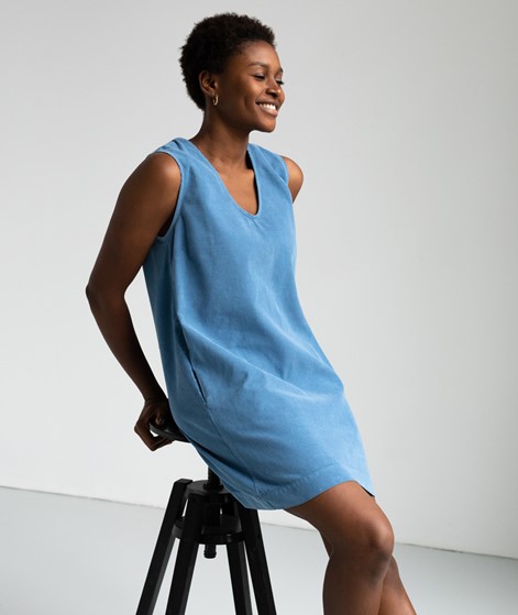 KAUF DICH GLÜCKLICH Kleid blau aus Bio-Baumwolle
