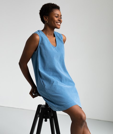 KAUF DICH GLCKLICH Kleid blau aus Bio-Baumwolle