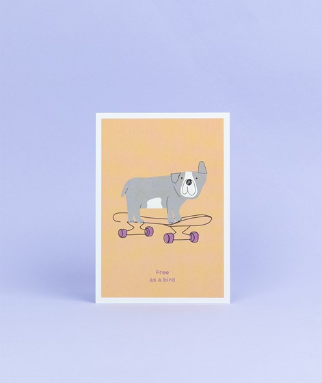 KAUF DICH GLÜCKLICH Postkarte dog free