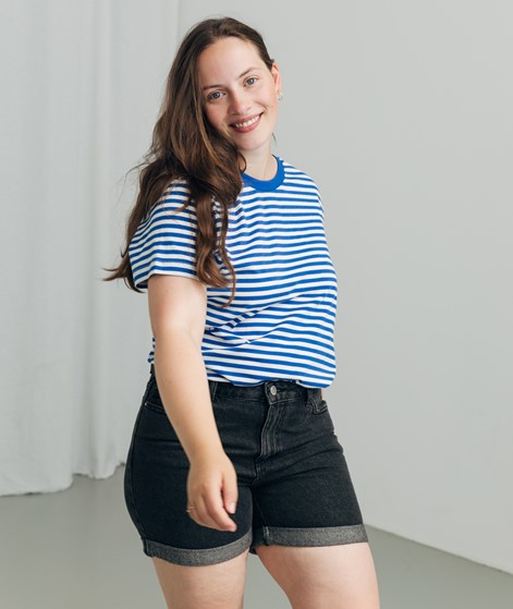 KAUF DICH GLÜCKLICH T-Shirt blue stripe aus Bio-Baumwolle